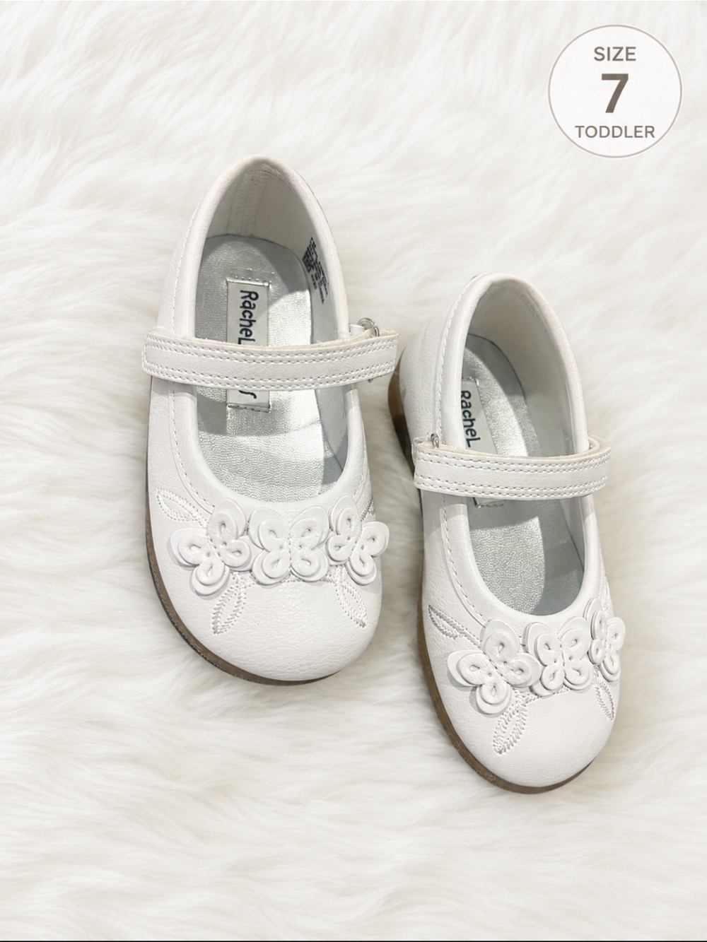 🤍 Rachel Shoes White Mary Jane – Size 7 (Toddler) 🤍